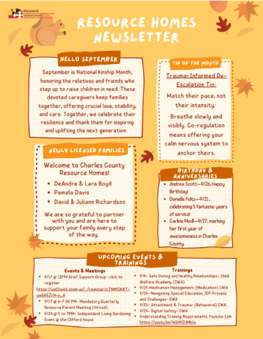 September 2026 Resource Homes newsletter cover